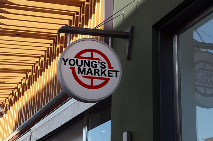 bag that has a logo called young's market