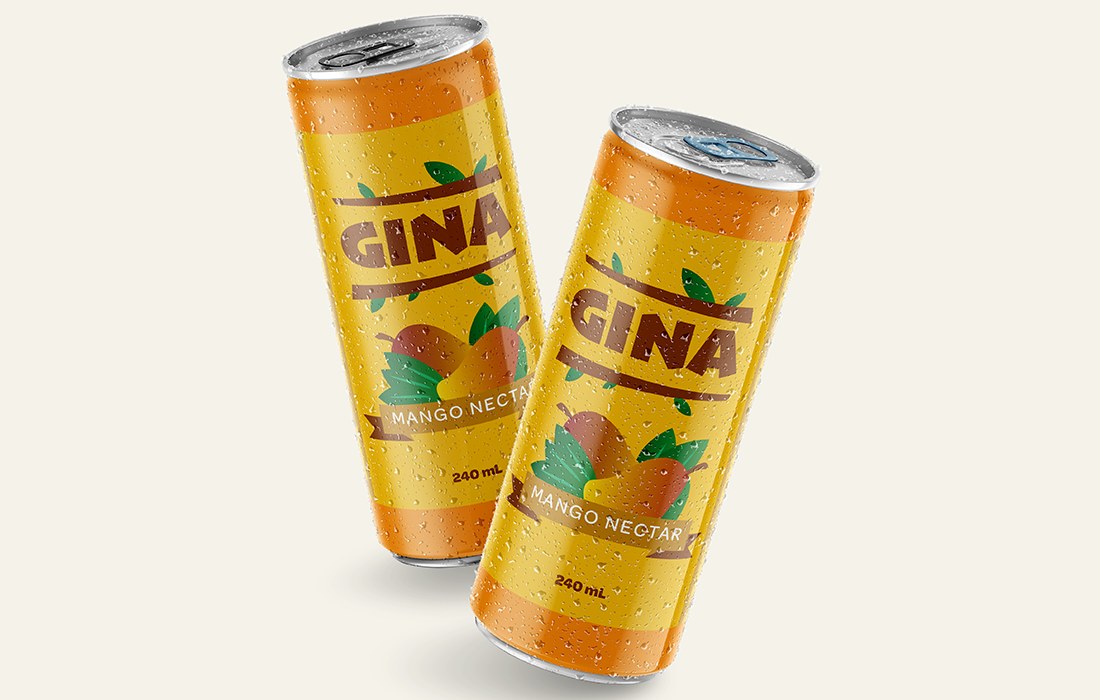 two gina mango drinks